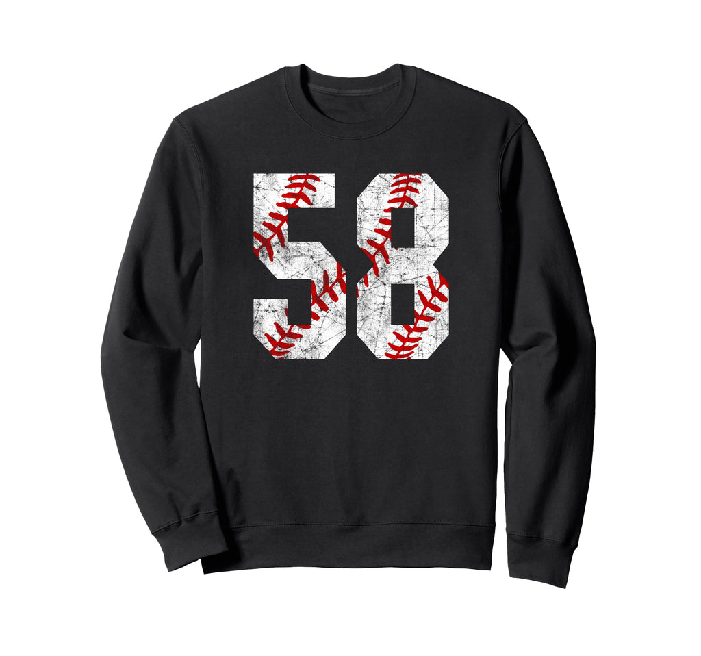 Baseball Mom 58 Jersey Baseball Sweatshirt - Fun Novelty Design for Adults - T-Shirt, Sweatshirt, Hoodie