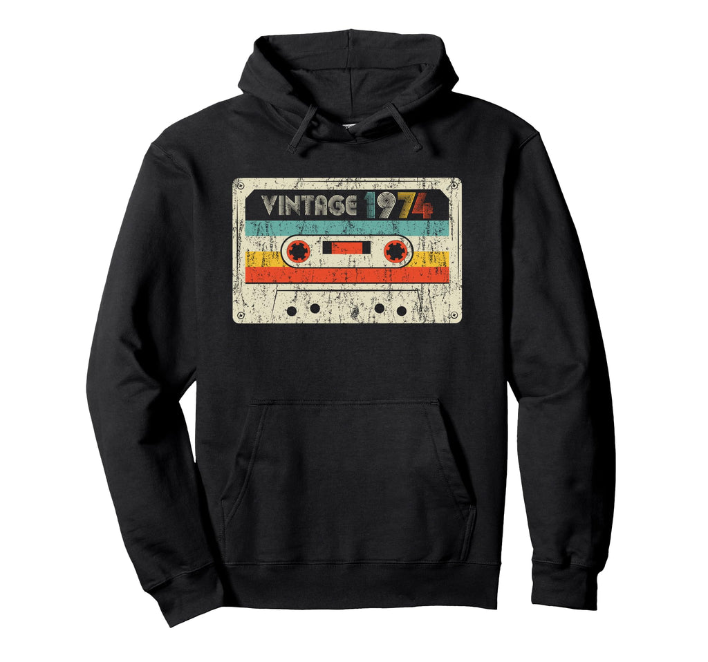 1974 Birthday 1974 Cassette Tape Hoodie - Unique Graphic Men Women - T-Shirt, Sweatshirt, Hoodie