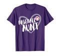 Funny Baseball Aunt Heart T-Shirt - Casual Everyday Wear for Adults - T-Shirt, Sweatshirt, Hoodie