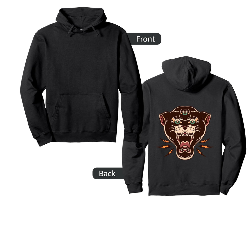 Black Panther Backprint Sad Aesthetic Hoodie - Aesthetic Graphic Men Women - T-Shirt, Sweatshirt, Hoodie