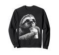 Sloth Drinking Iced Coffee Funny Sweatshirt - Unique Graphic Men Women - T-Shirt, Sweatshirt, Hoodie