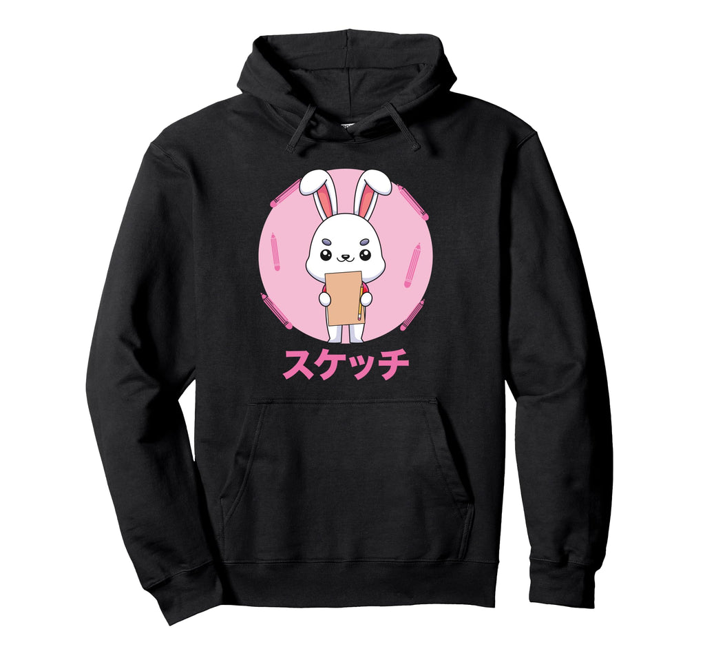 Rabbit Sketching Vaporwave Aesthetics Hoodie - Streetwear Style Men Women - T-Shirt, Sweatshirt, Hoodie