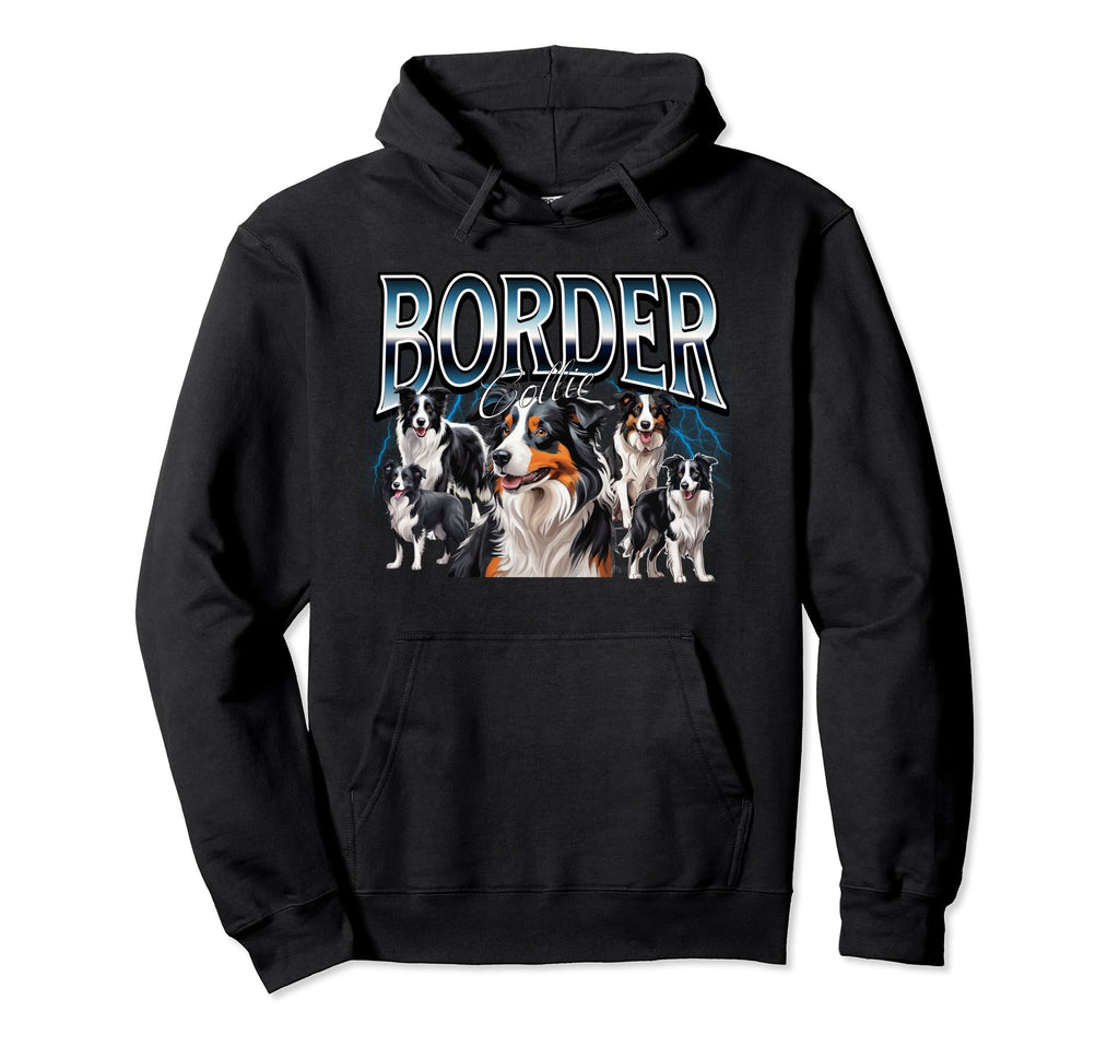 Border Collie Dog 90S Bootleg Grunge Rap Hoodie - Trendy Graphic Unisex - T-Shirt, Sweatshirt, Hoodie
