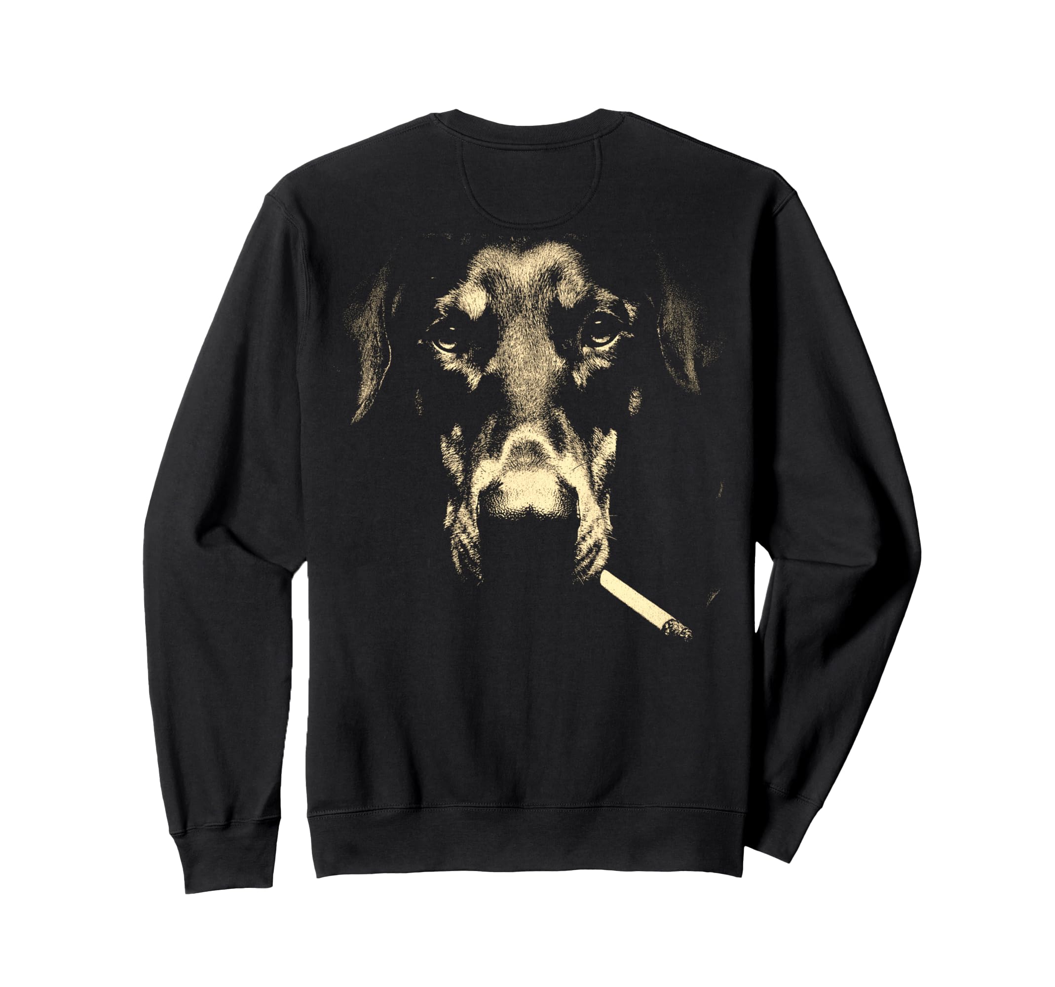Doberman Smoking Cigarette Grunge Sweatshirt - Novelty Apparel for Adults - T-Shirt, Sweatshirt, Hoodie