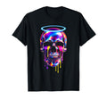 Dripping Skull Halo Vaporwave Techno T-Shirt - Minimalist Print for Adults - T-Shirt, Sweatshirt, Hoodie