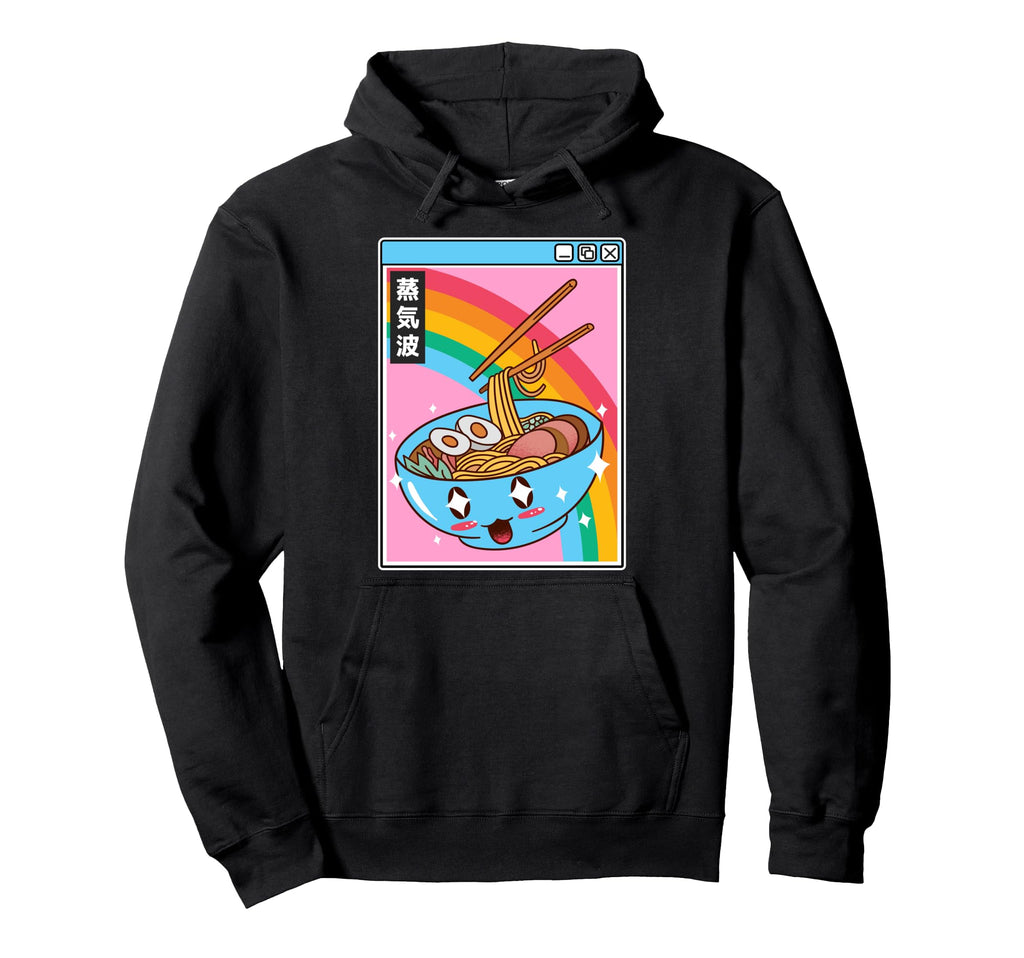 Ramen Noodles Bowl Kawaii Rainbow Hoodie - Graphic Print for Adults - T-Shirt, Sweatshirt, Hoodie