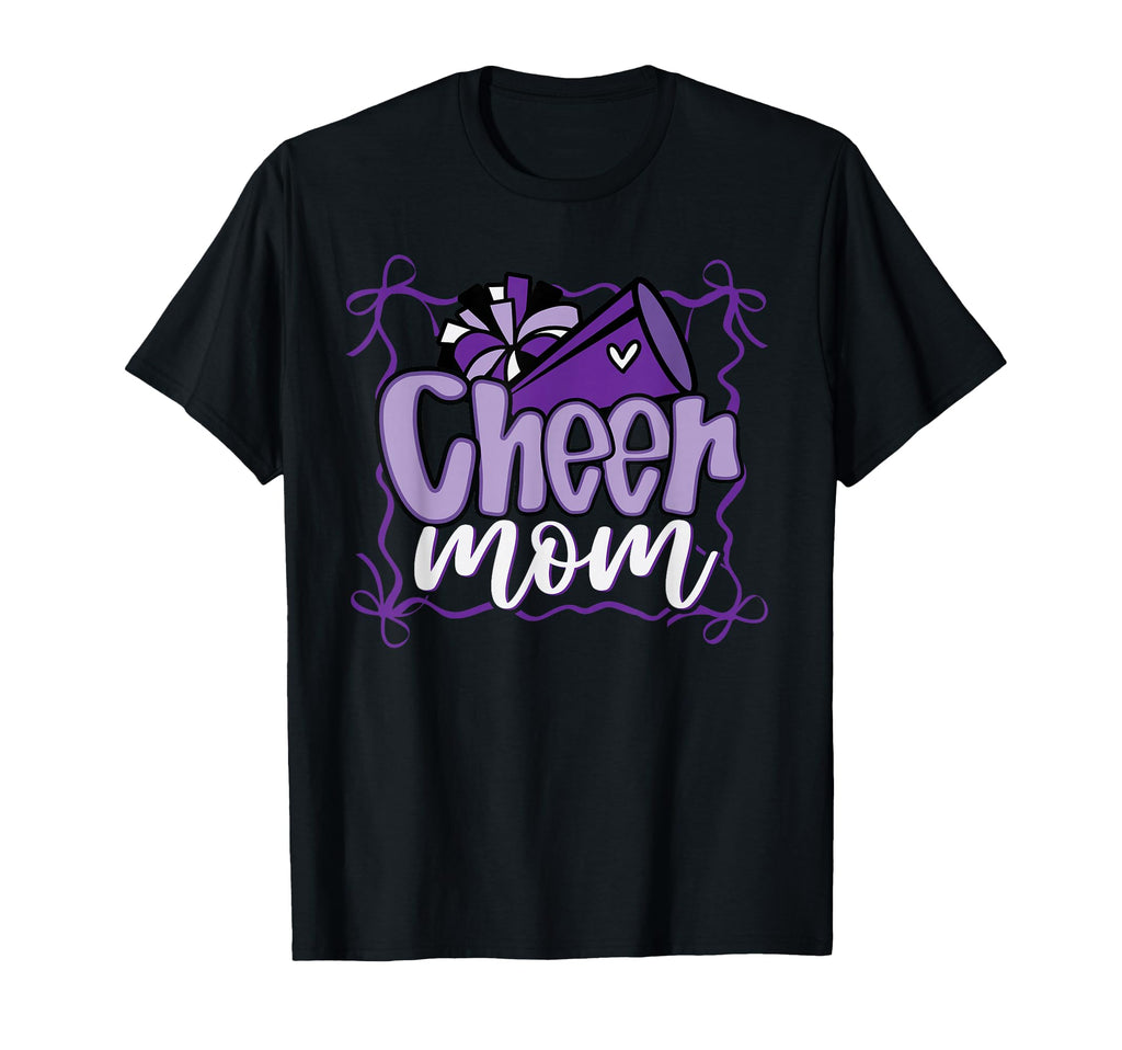 Purple Coquette Pom Poms Bow Cheer T-Shirt - Custom Art Print for Adults - T-Shirt, Sweatshirt, Hoodie