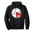Womens Custom Baseball Mom 26 Heart Mom Hoodie - Novelty Apparel Unisex - T-Shirt, Sweatshirt, Hoodie