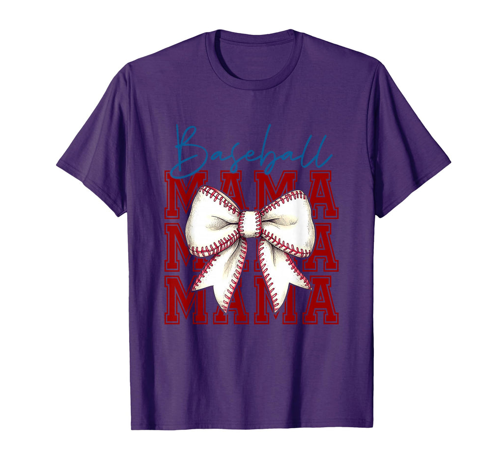 Baseball Mama Bow Unique T-Shirt - Streetwear Style Unisex - T-Shirt, Sweatshirt, Hoodie