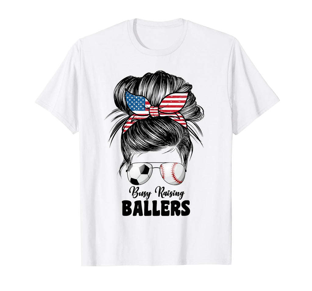 Busy Raising Ballers Soccer And T-Shirt - Custom Art Print for Adults - T-Shirt, Sweatshirt, Hoodie
