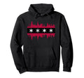 Chicago City Skyline Flag Red Hoodie - Fun Novelty Design for Adults - T-Shirt, Sweatshirt, Hoodie