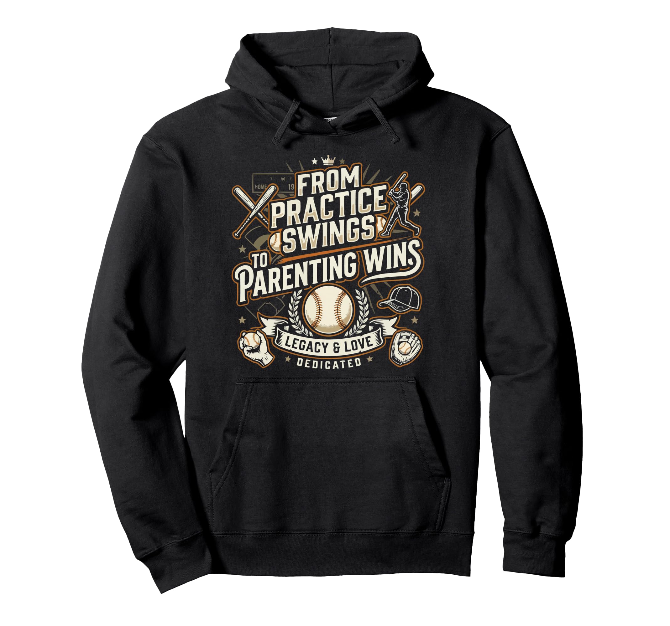 Baseball Dad Baseballer Daddy Hoodie - Streetwear Style for Adults - T-Shirt, Sweatshirt, Hoodie