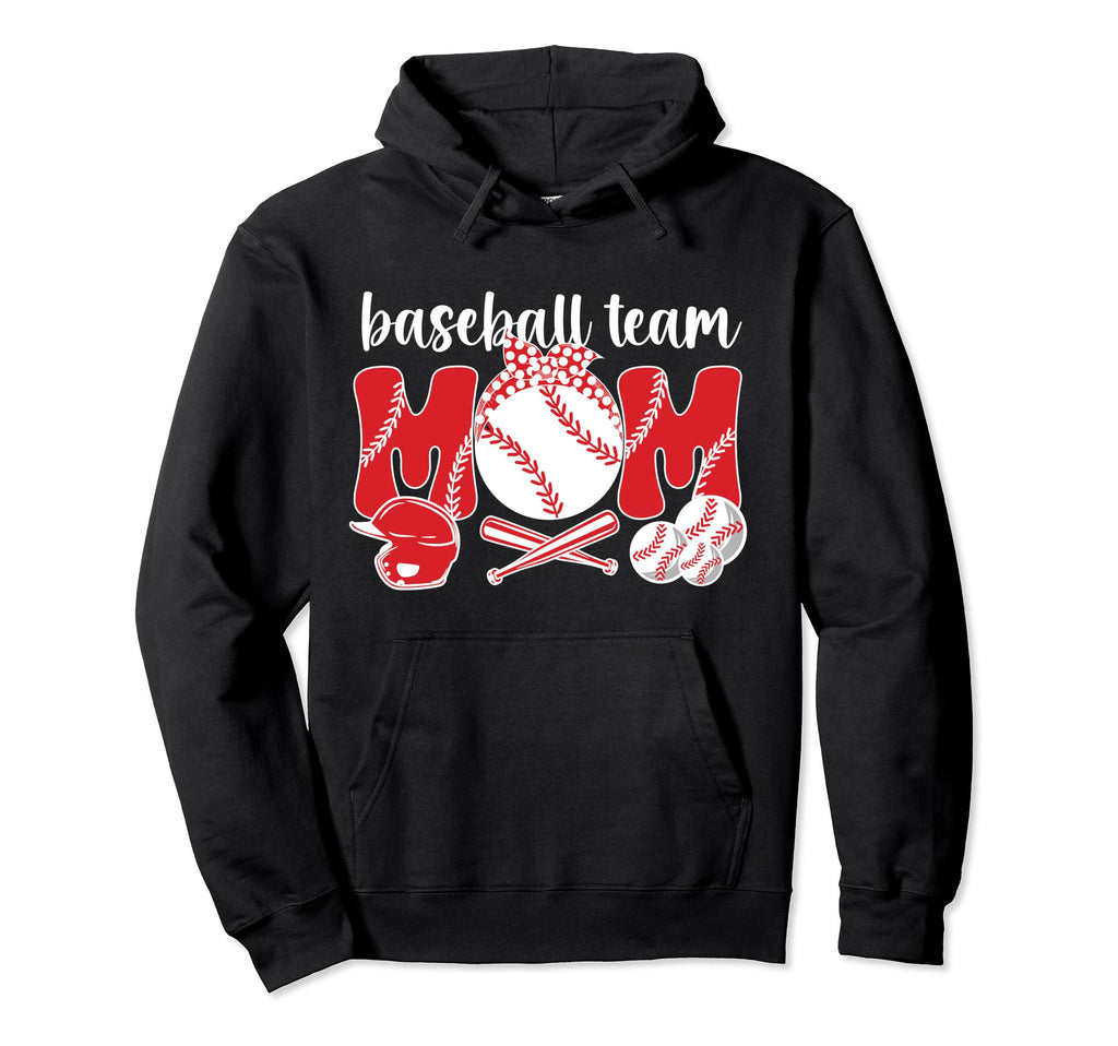 Baseball Team Mom Baseball Team Mama Hoodie - Graphic Print for Adults - T-Shirt, Sweatshirt, Hoodie