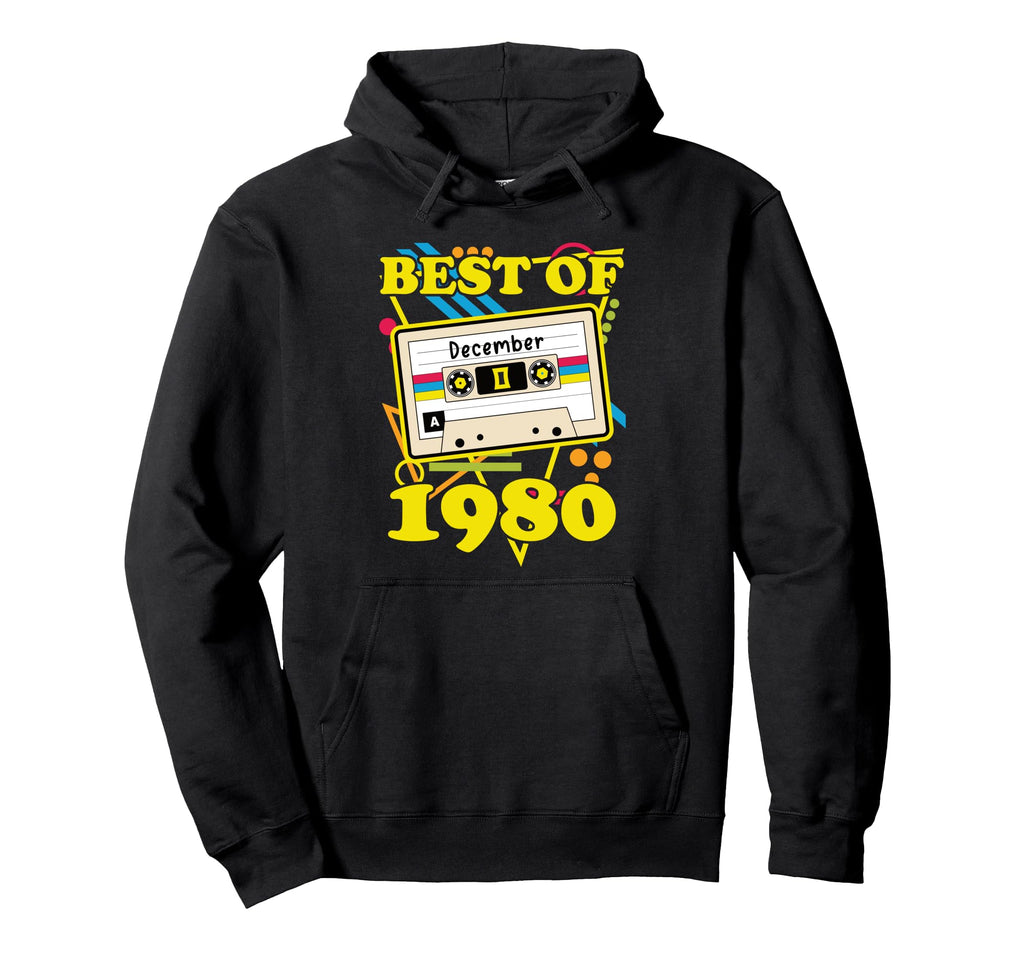 Birthday Best December 1980 Cassette Tape Hoodie - Graphic Print Men Women - T-Shirt, Sweatshirt, Hoodie
