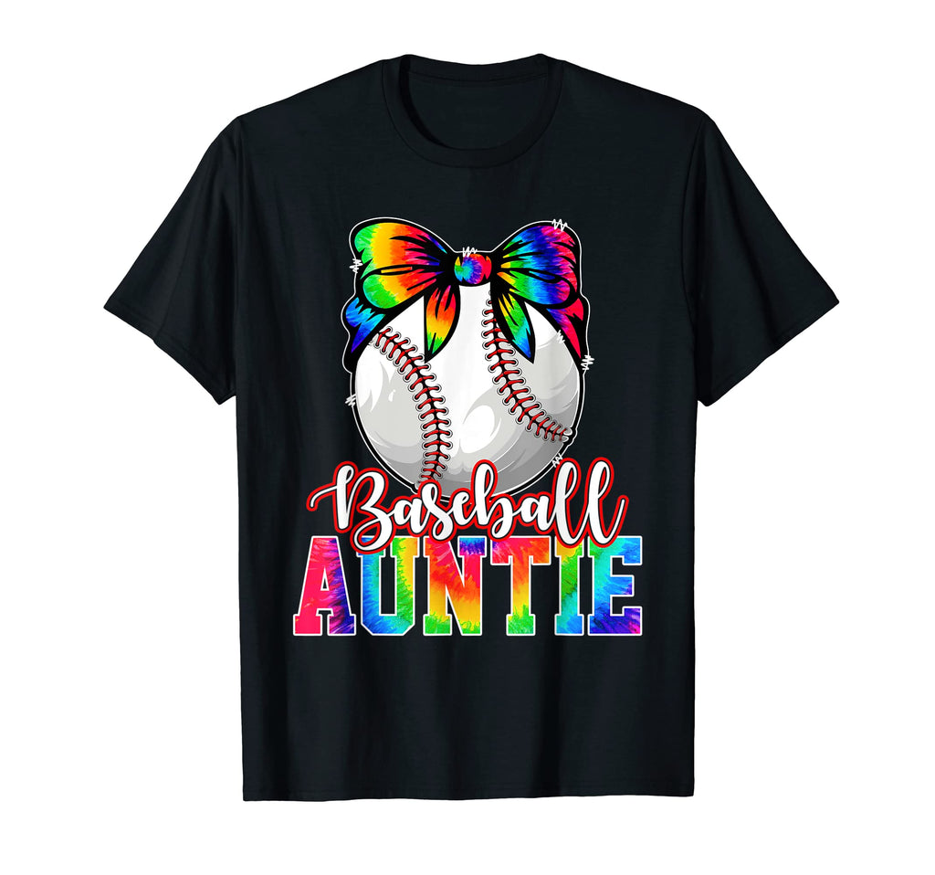 Tie Dye Baseball Auntie Mom Mama Sister T-Shirt - Graphic Print Unisex - T-Shirt, Sweatshirt, Hoodie