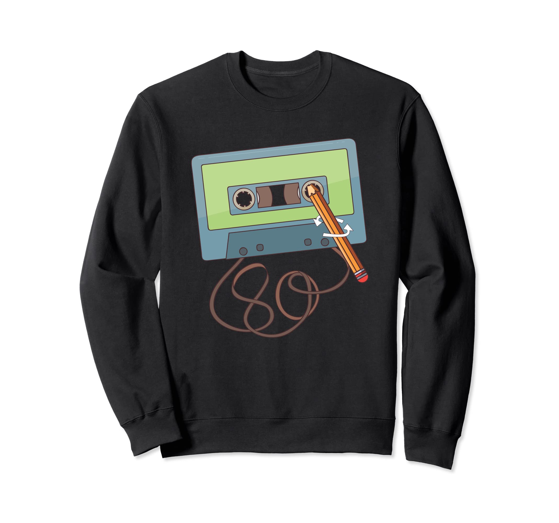 Old School Pencil Cassette Tape Sweatshirt - Casual Everyday Wear Men Women - T-Shirt, Sweatshirt, Hoodie