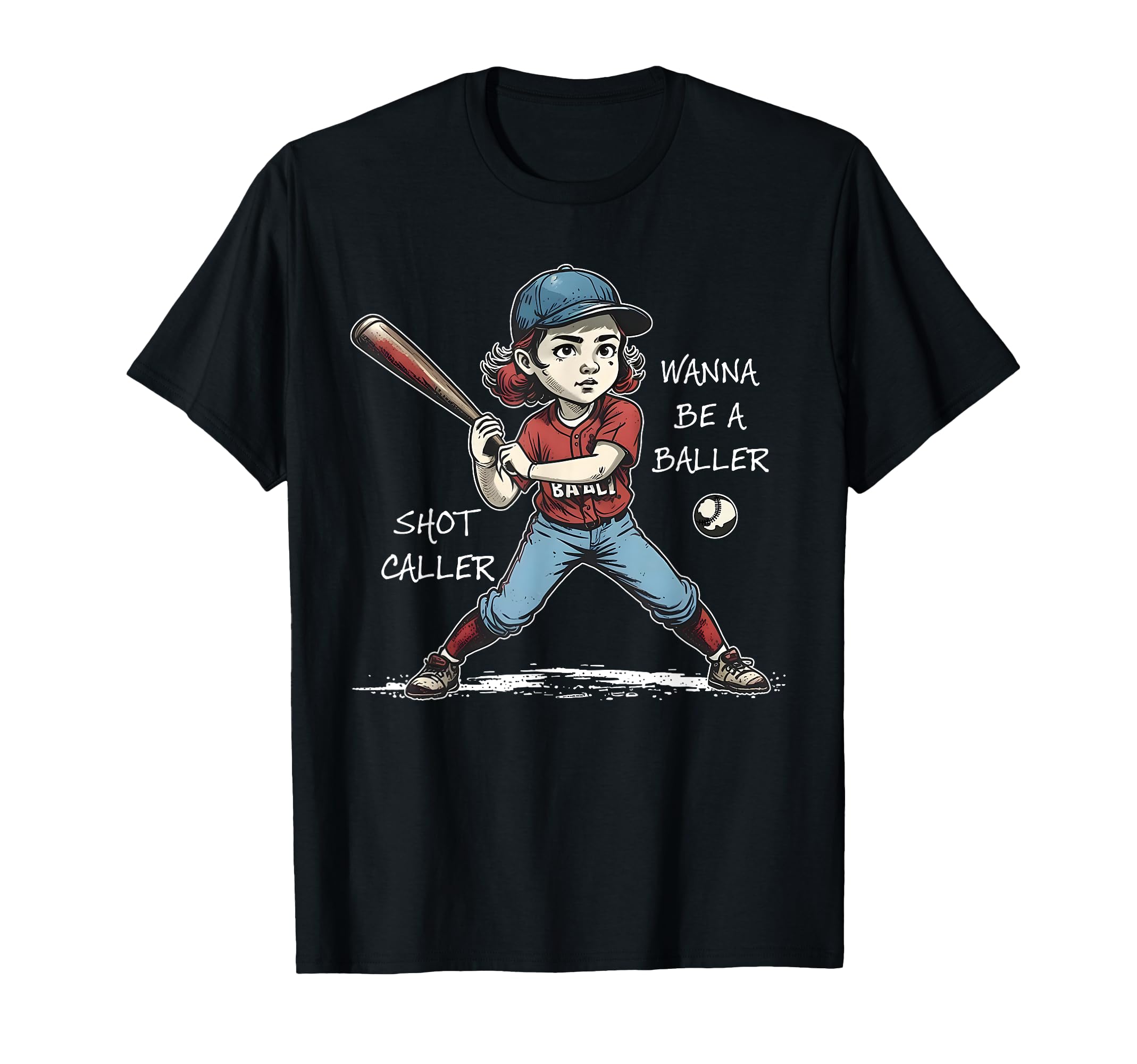 Wanna Be Baller Shot Caller Game Day T-Shirt - Minimalist Print Unisex - T-Shirt, Sweatshirt, Hoodie