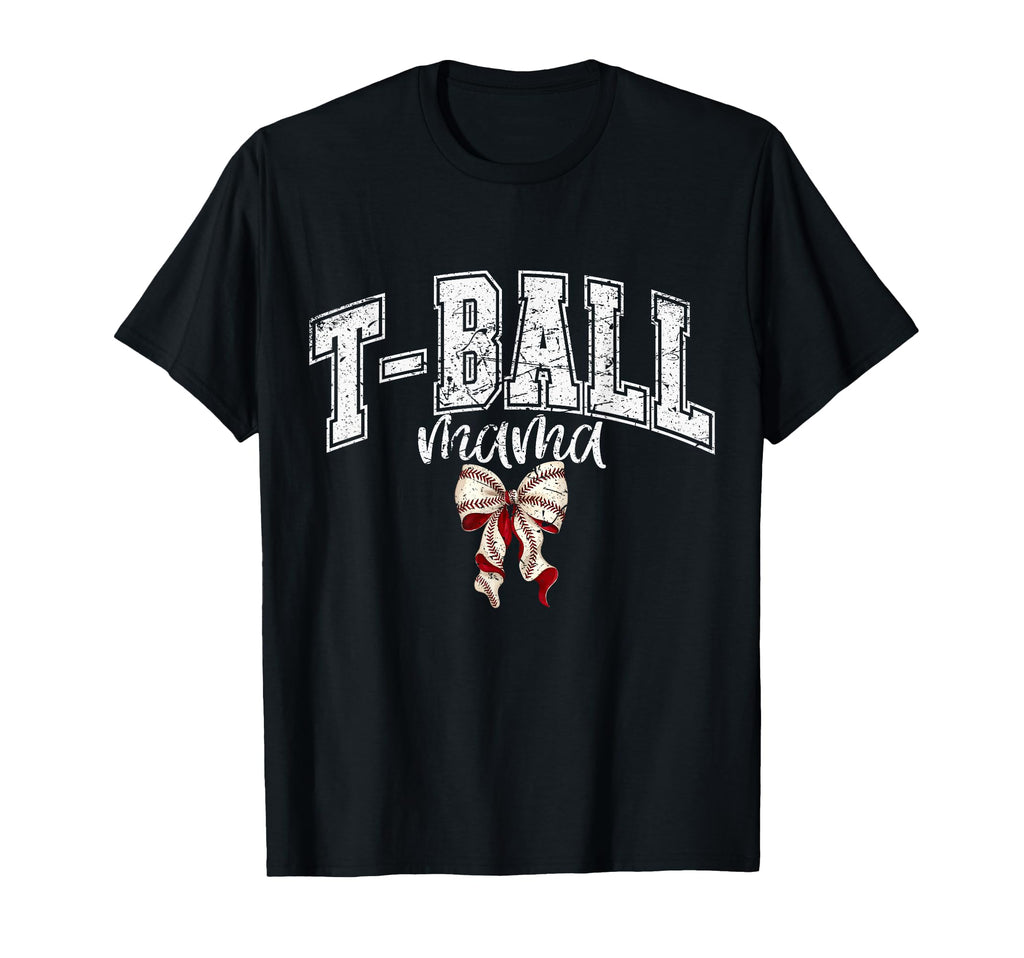 Mama T Ball Teeball Coquette Bow T T-Shirt - Minimalist Print for Adults - T-Shirt, Sweatshirt, Hoodie