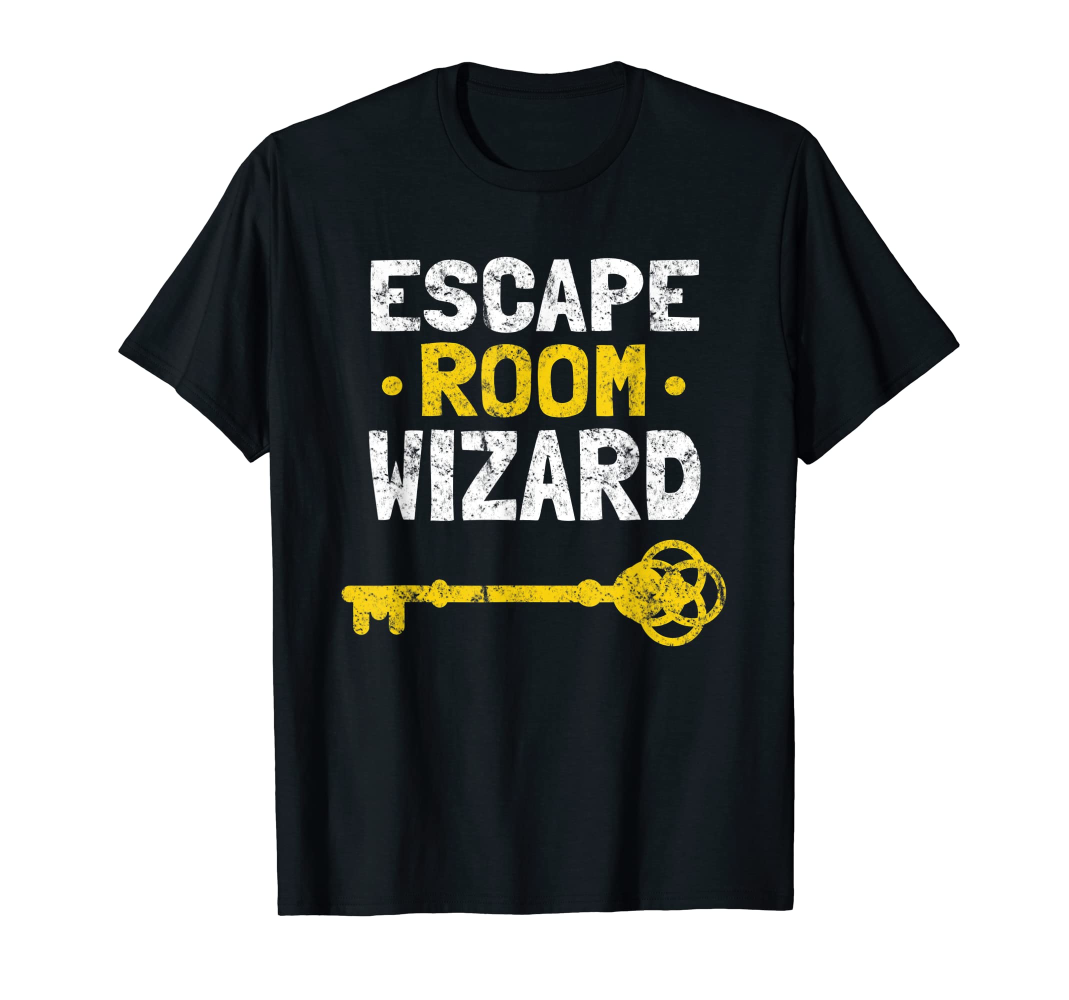 Escape Room Wizard Distressed T-Shirt - Unique Graphic Unisex - T-Shirt, Sweatshirt, Hoodie