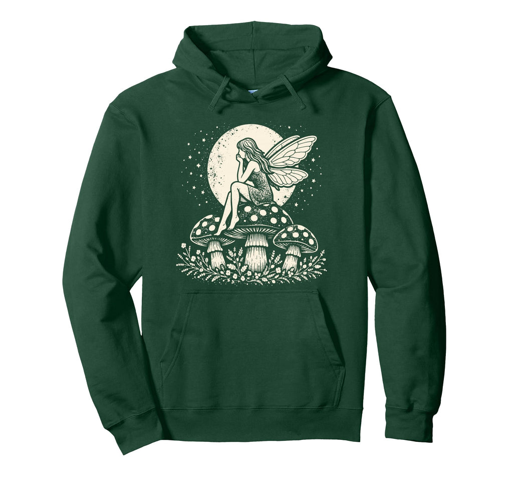 Fairycore Butterfly Fairy Mushroom Floral Hoodie - Graphic Print Men Women - T-Shirt, Sweatshirt, Hoodie