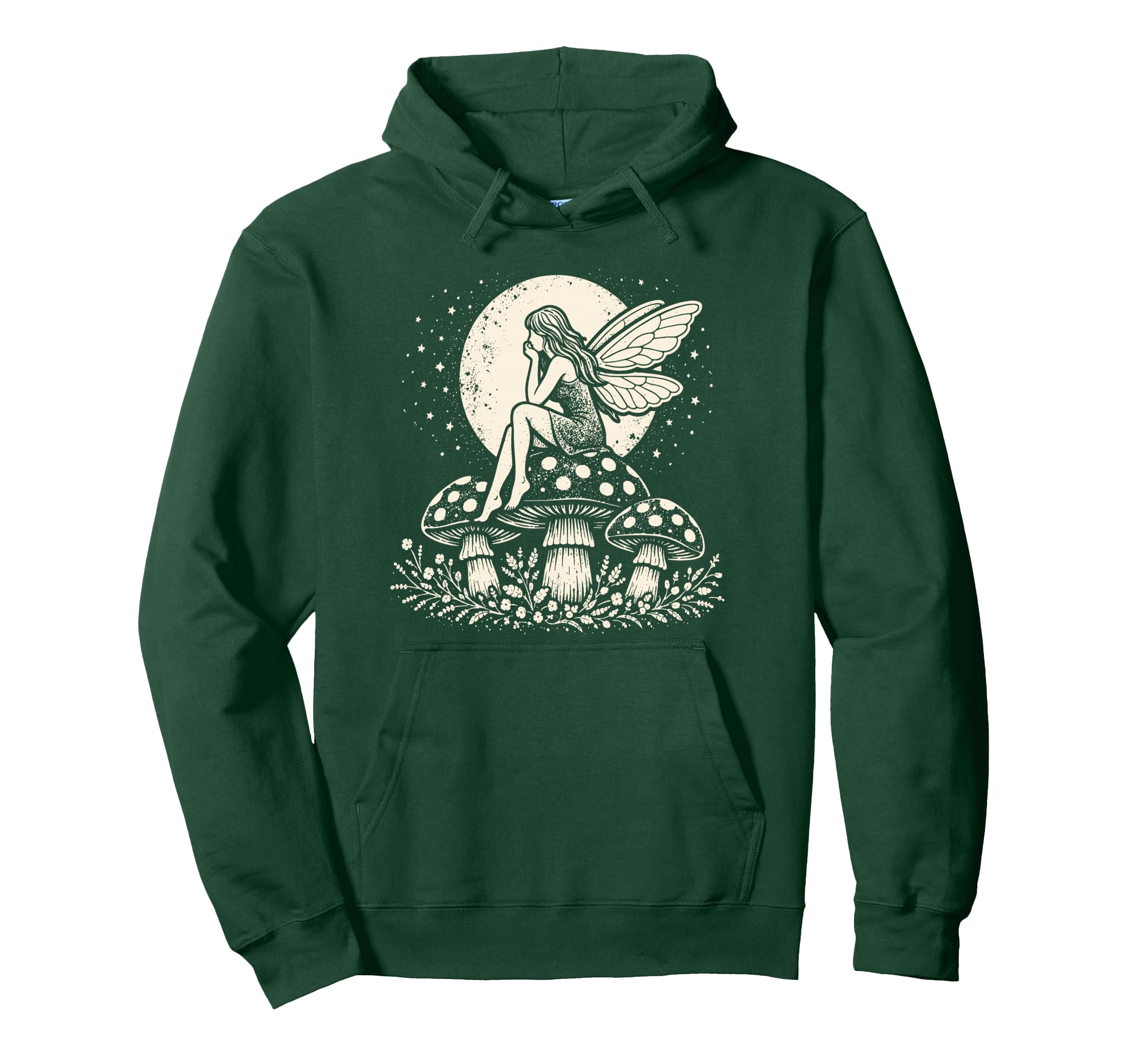 Fairycore Butterfly Fairy Mushroom Floral Hoodie - Graphic Print Men Women - T-Shirt, Sweatshirt, Hoodie