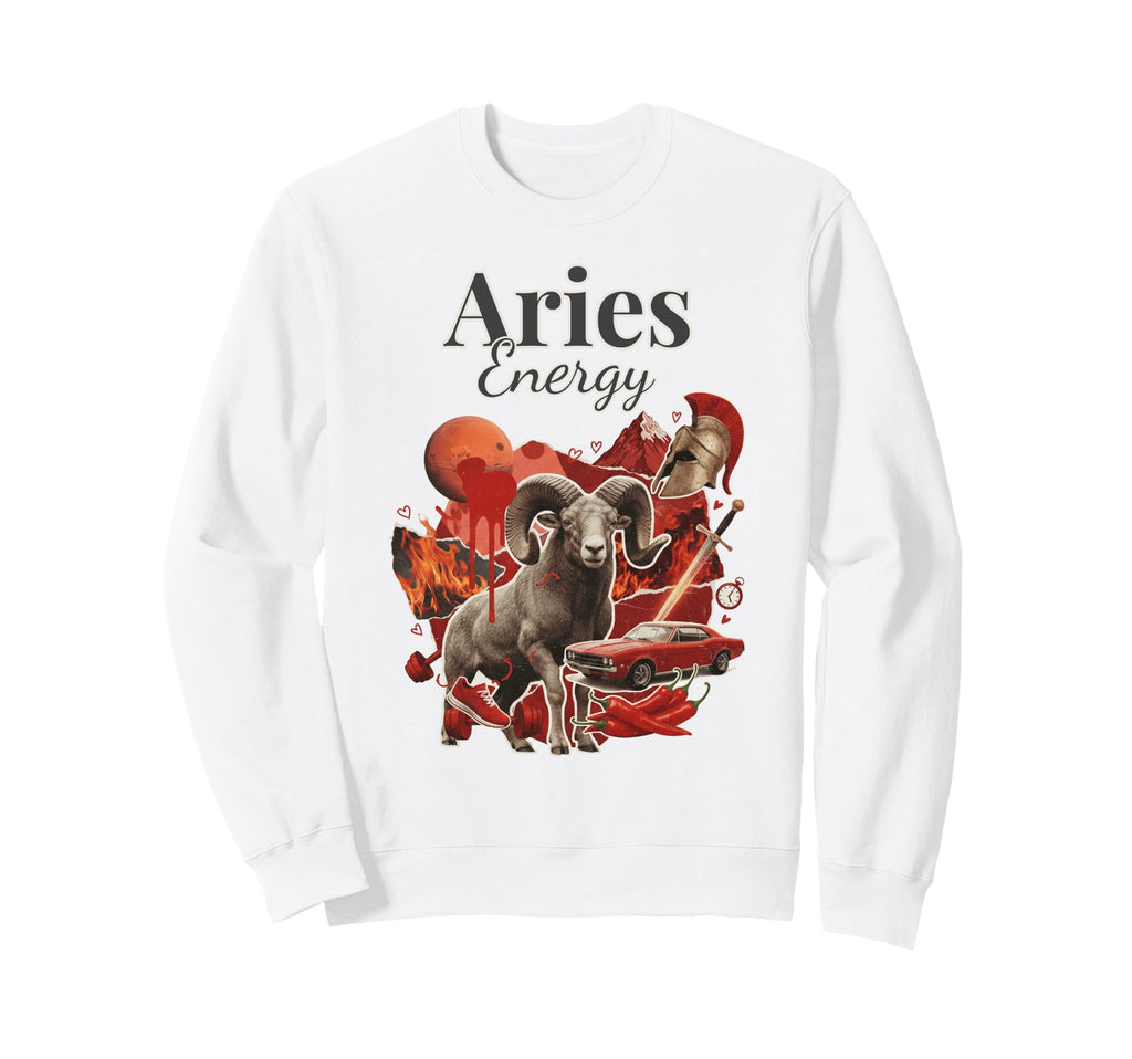 Aries Energy Zodiac Birthday Y2K Sweatshirt - Streetwear Style Men Women - T-Shirt, Sweatshirt, Hoodie