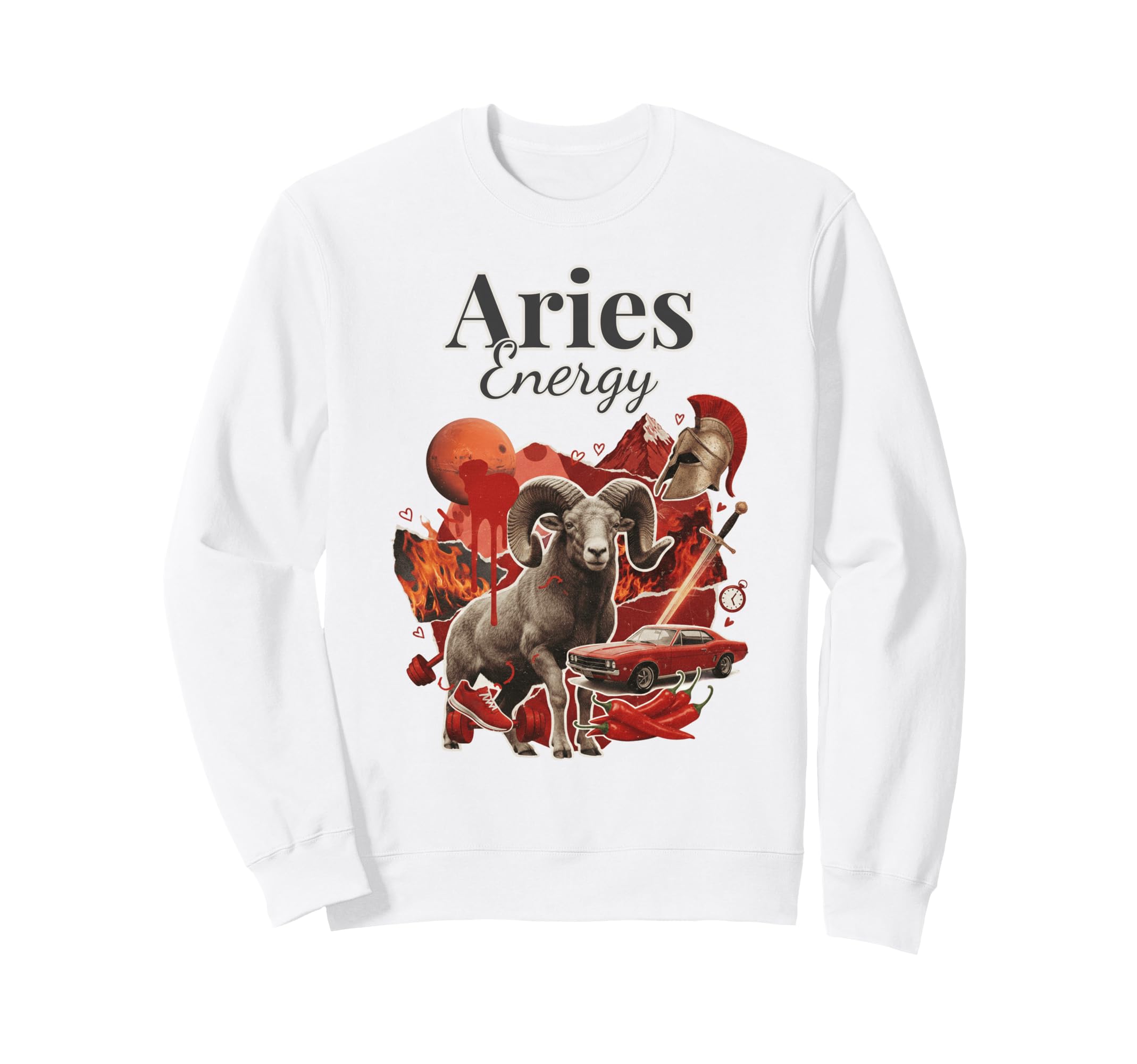 Aries Energy Zodiac Birthday Y2K Sweatshirt - Streetwear Style Men Women - T-Shirt, Sweatshirt, Hoodie