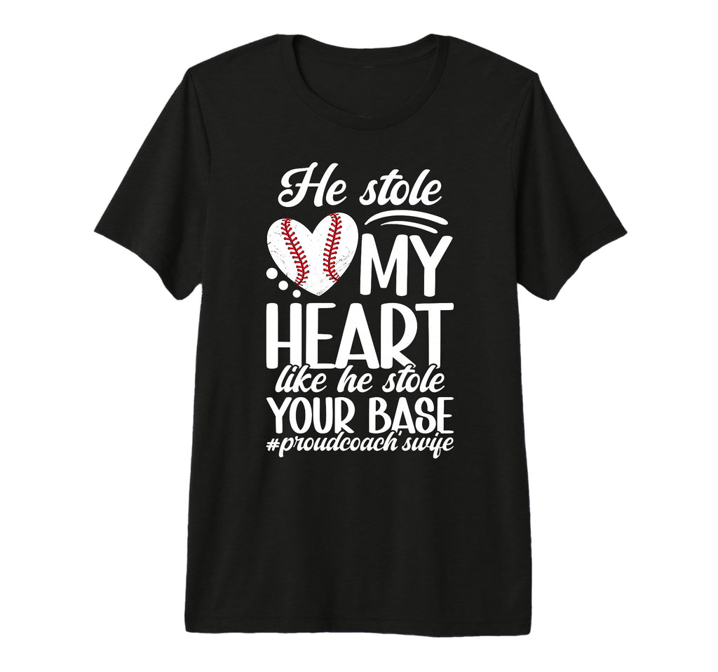 Proud Baseball Coachs Wife Baseball T-Shirt - Novelty Apparel for Adults - T-Shirt, Sweatshirt, Hoodie