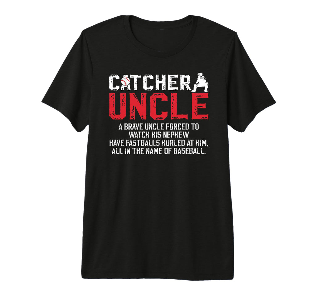 Mens Baseball Catcher Uncle Baseball T-Shirt - Unique Graphic for Adults - T-Shirt, Sweatshirt, Hoodie