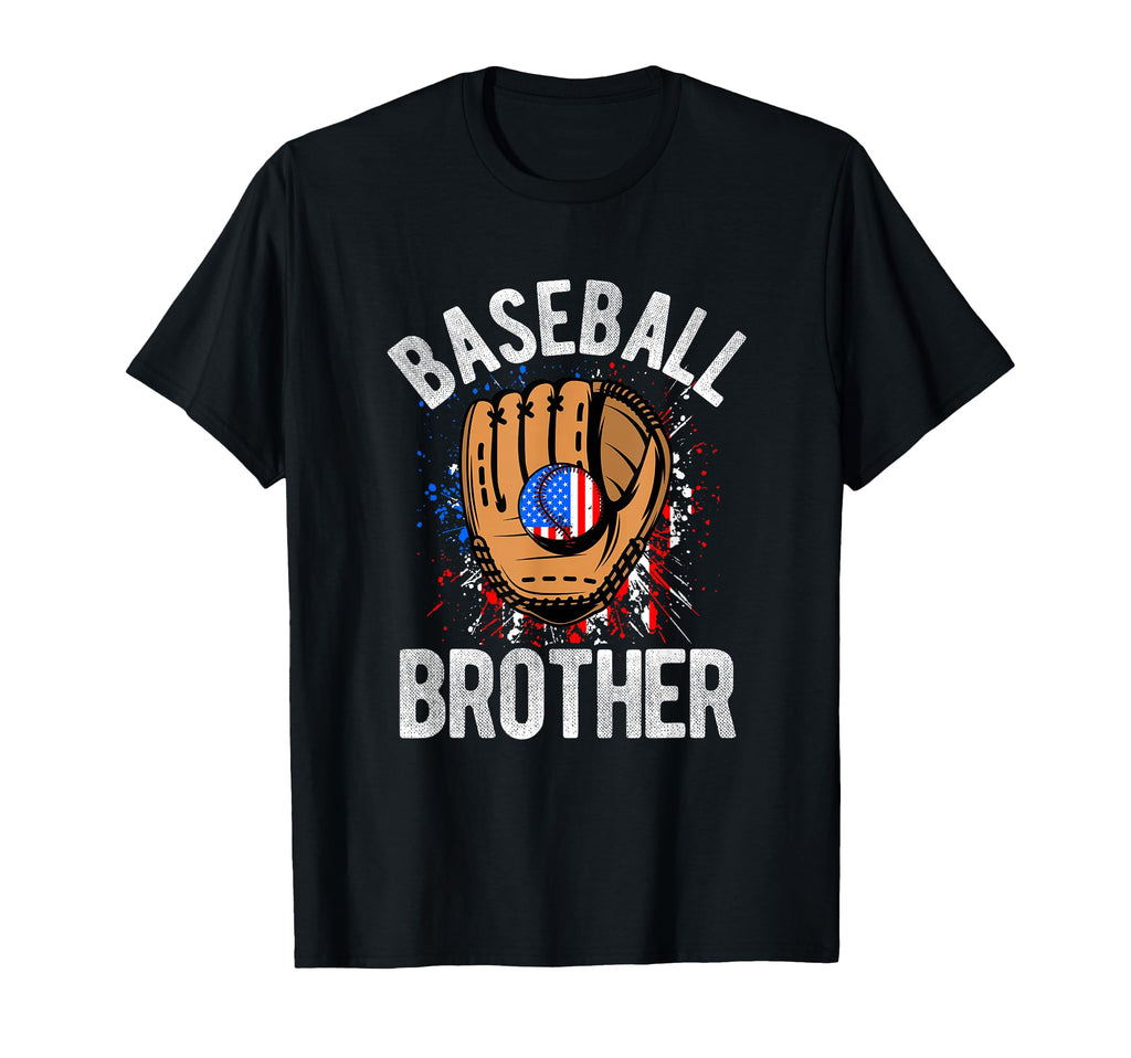 Baseball Brother Usa Flag T-Shirt - Unique Graphic Unisex - T-Shirt, Sweatshirt, Hoodie