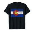 State Colorado Flag Distressed Gift T-Shirt - Minimalist Print Unisex - T-Shirt, Sweatshirt, Hoodie
