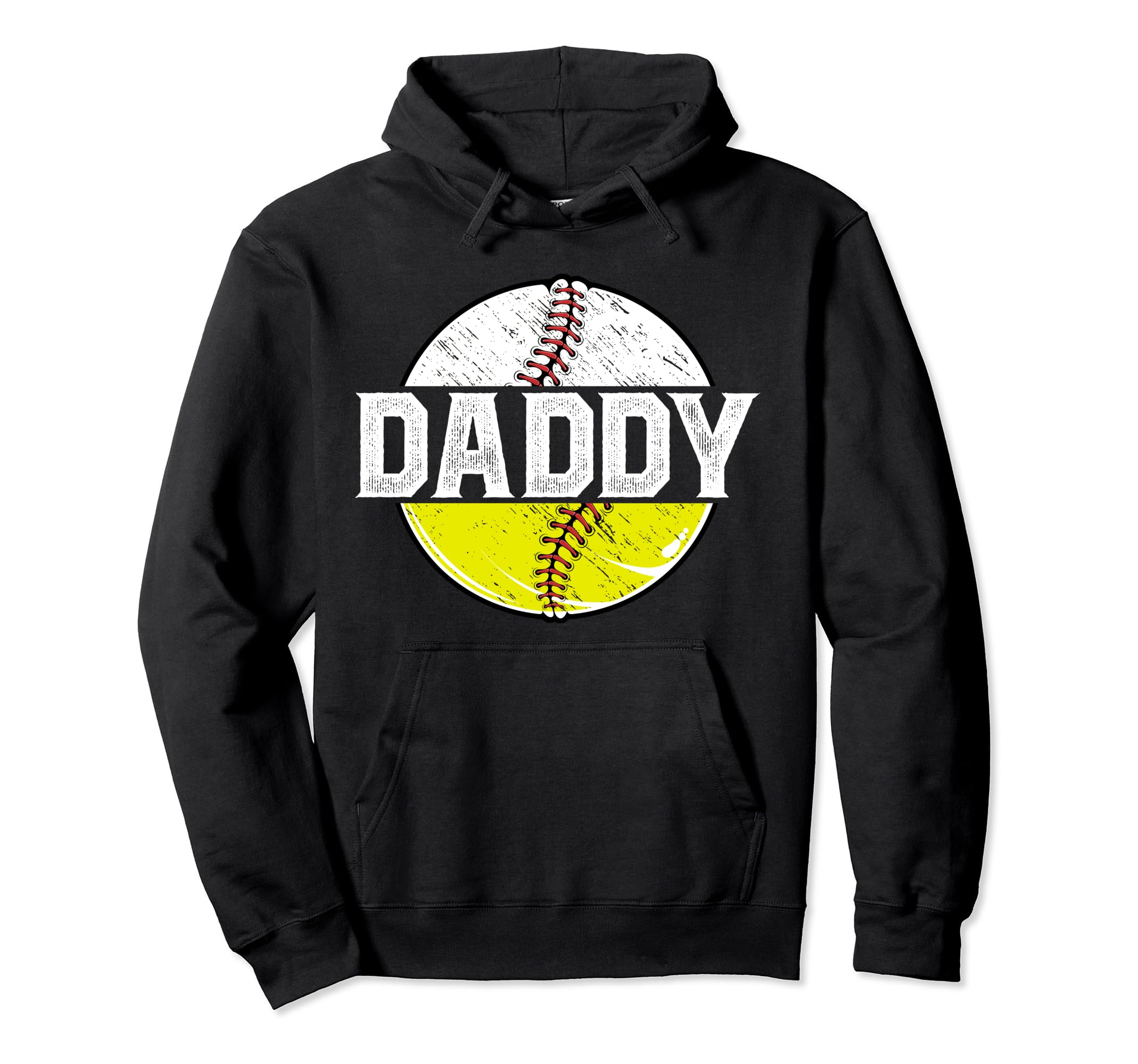 Daddy Softball Baseball Dad Baseball Hoodie - Streetwear Style for Adults - T-Shirt, Sweatshirt, Hoodie