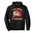 I Love Music And Anime Kawaii Cassette Tape Hoodie - Graphic Print Unisex - T-Shirt, Sweatshirt, Hoodie