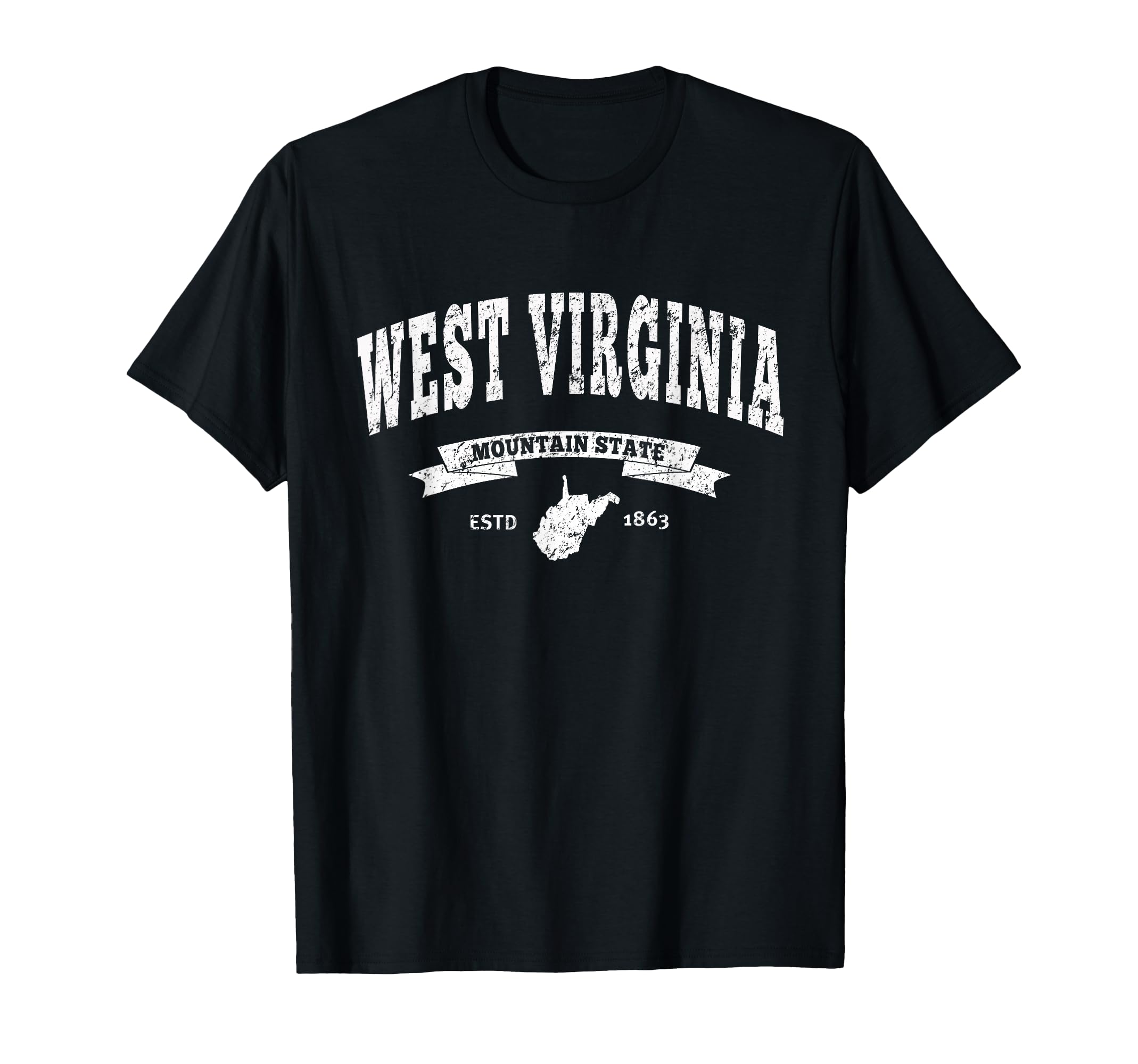 West Virginia Distressed Wv T-Shirt - Casual Everyday Wear Men Women - T-Shirt, Sweatshirt, Hoodie
