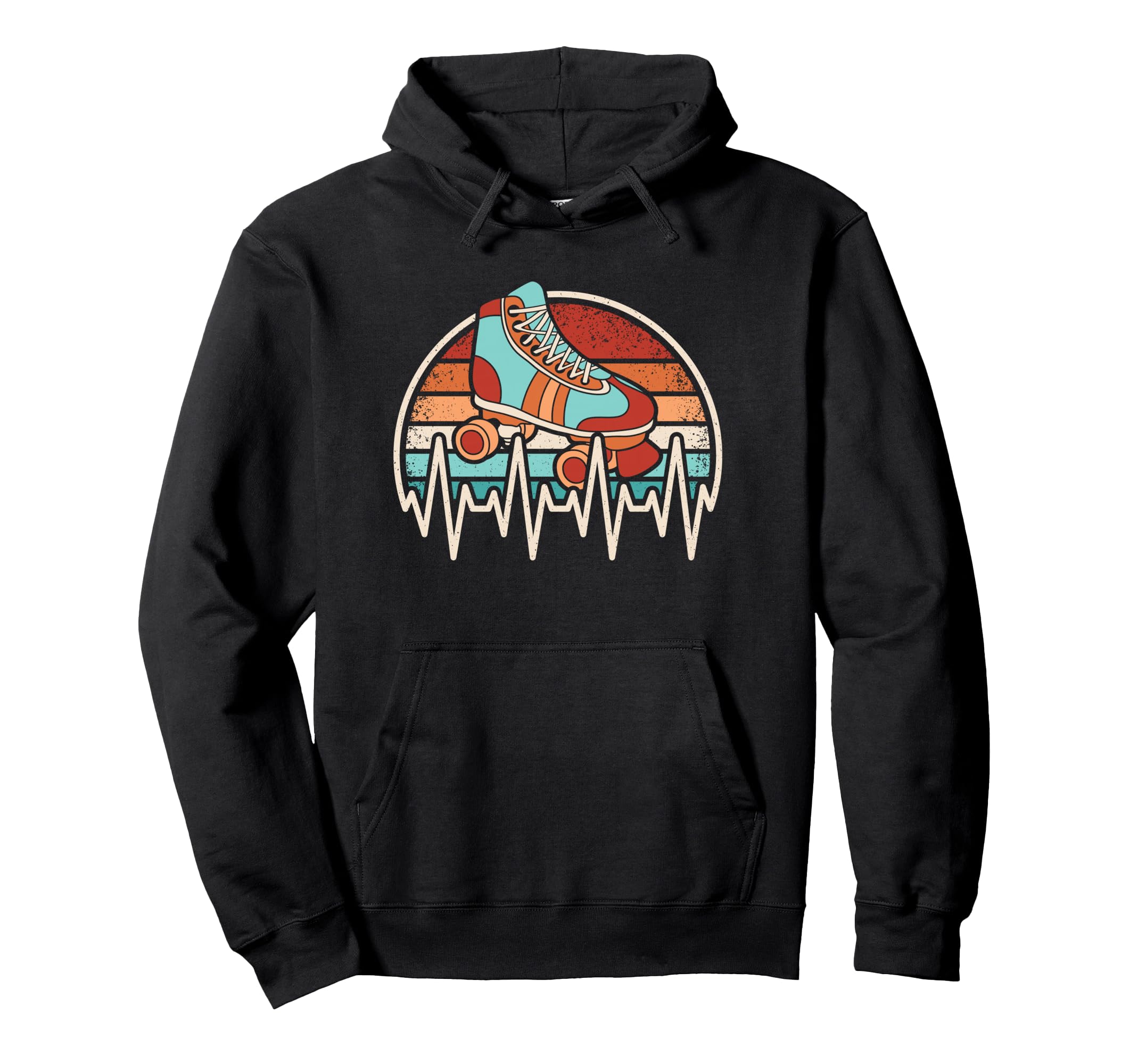 Roller Skate Heartbeat Roller Hoodie - Fun Novelty Design for Adults - T-Shirt, Sweatshirt, Hoodie