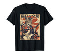 Japanese Samurai Cat Playing Electric T-Shirt - Trendy Graphic for Adults - T-Shirt, Sweatshirt, Hoodie