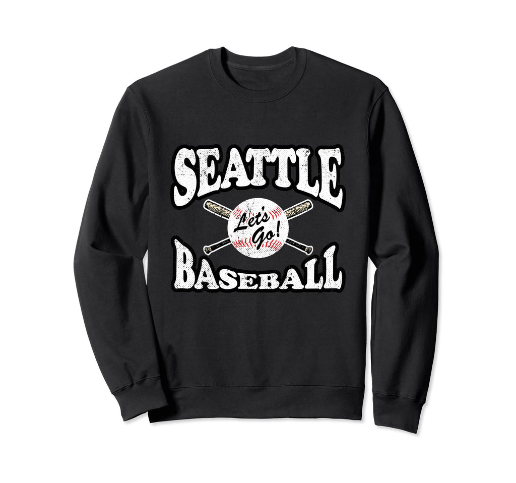 Seattle Baseball Distressed Sweatshirt - Custom Art Print Unisex - T-Shirt, Sweatshirt, Hoodie