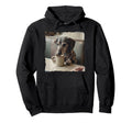 Dachshund Coffee Diner Art Dog Lovers Hoodie - Aesthetic Graphic Men Women - T-Shirt, Sweatshirt, Hoodie