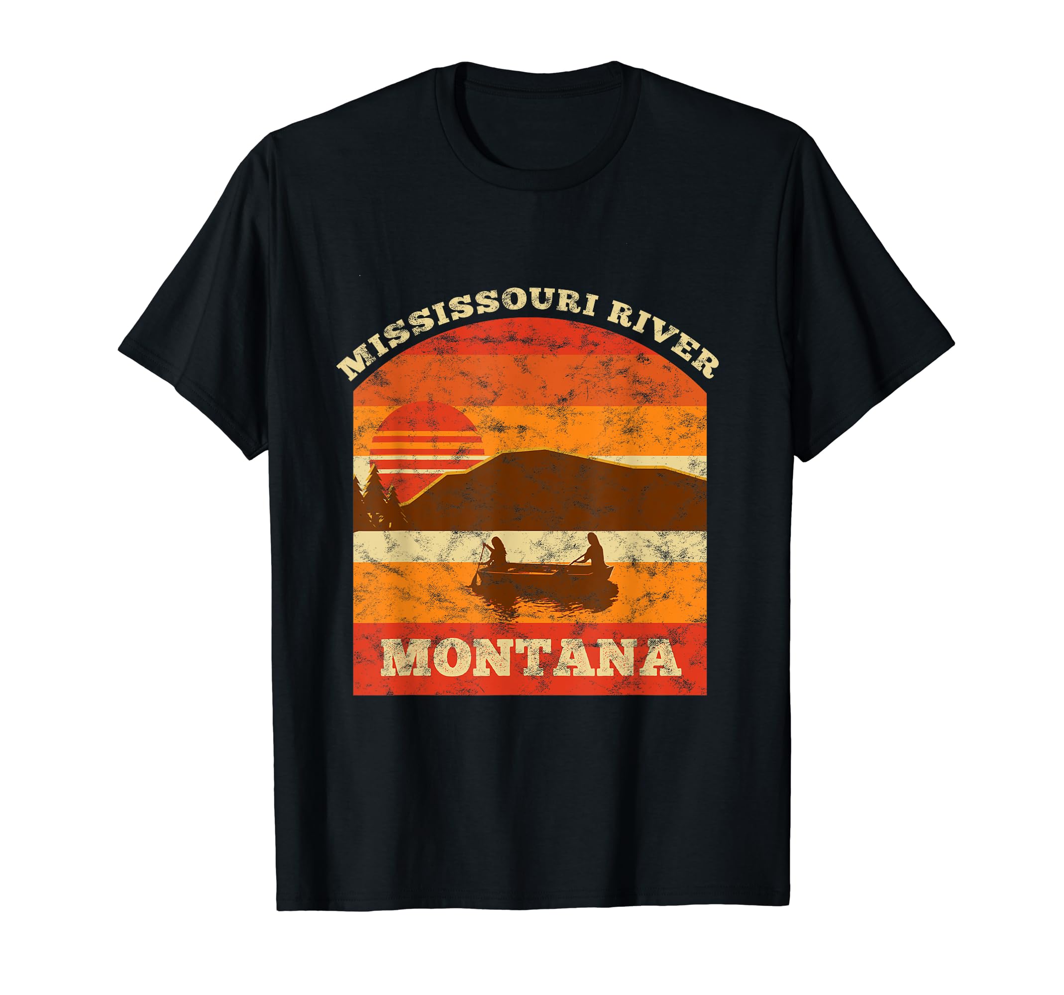 Missouri River Montana Distressed T-Shirt - Custom Art Print for Adults - T-Shirt, Sweatshirt, Hoodie