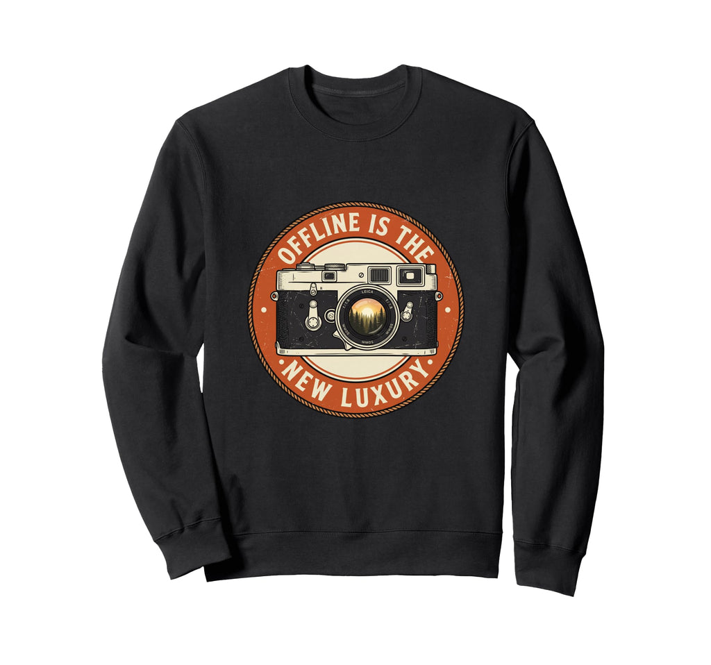 Offline Is New Luxury Camera Sweatshirt - Minimalist Print Men Women - T-Shirt, Sweatshirt, Hoodie