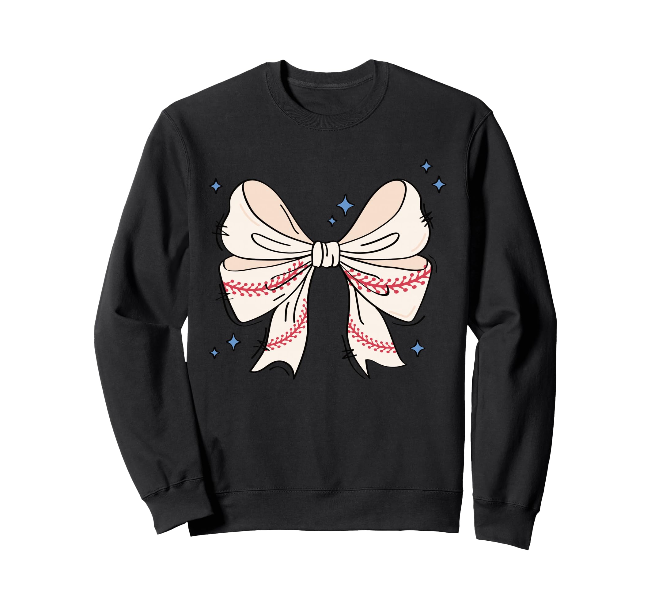 Baseball Bow Aesthetic Softball Sweatshirt - Minimalist Print for Adults - T-Shirt, Sweatshirt, Hoodie