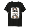 Baseball Mom Game Day Messy Bun Leopard T-Shirt - Trendy Graphic Unisex - T-Shirt, Sweatshirt, Hoodie