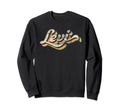 Levi Name 70S Inspired Distressed Sweatshirt - Minimalist Print for Adults - T-Shirt, Sweatshirt, Hoodie