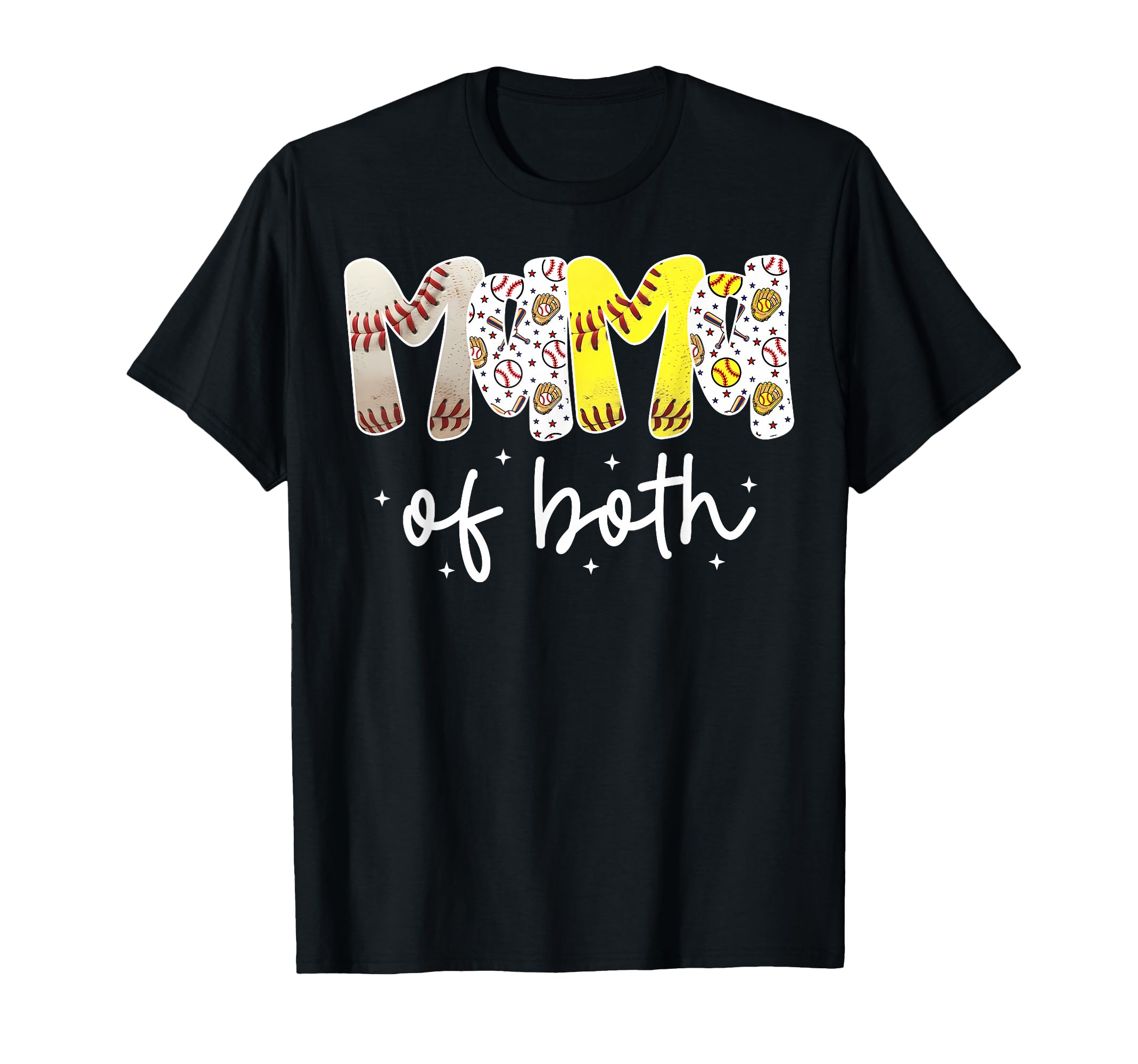 Mama Both Baseball Softball Mom Mothers T-Shirt - Custom Art Print Unisex - T-Shirt, Sweatshirt, Hoodie