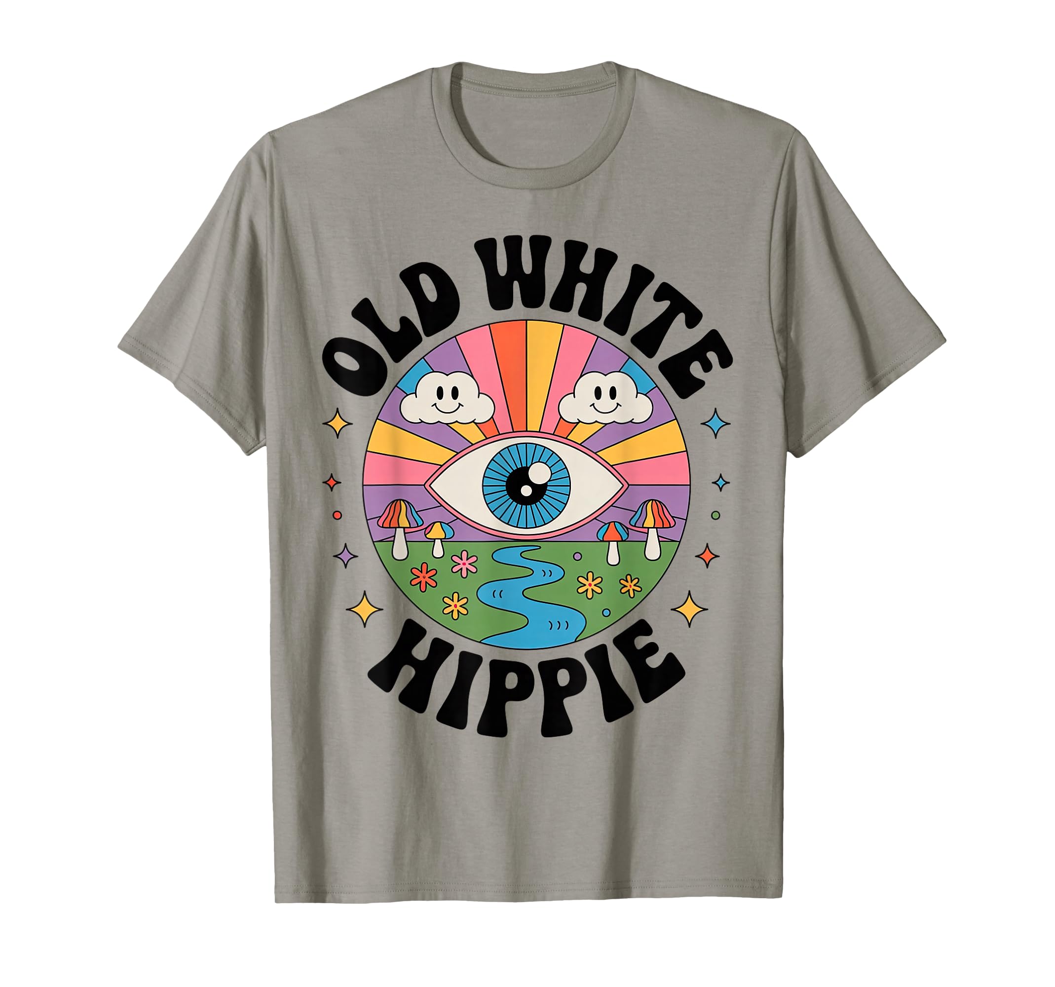 Trippy Old White Hippie Psychedelic T-Shirt - Aesthetic Graphic for Adults - T-Shirt, Sweatshirt, Hoodie