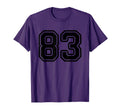 Number 83 Black Sports Team Varsity T-Shirt - Minimalist Print for Adults - T-Shirt, Sweatshirt, Hoodie