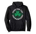Here Shenanigans Distressed Shamrock Hoodie - Unique Graphic Unisex - T-Shirt, Sweatshirt, Hoodie