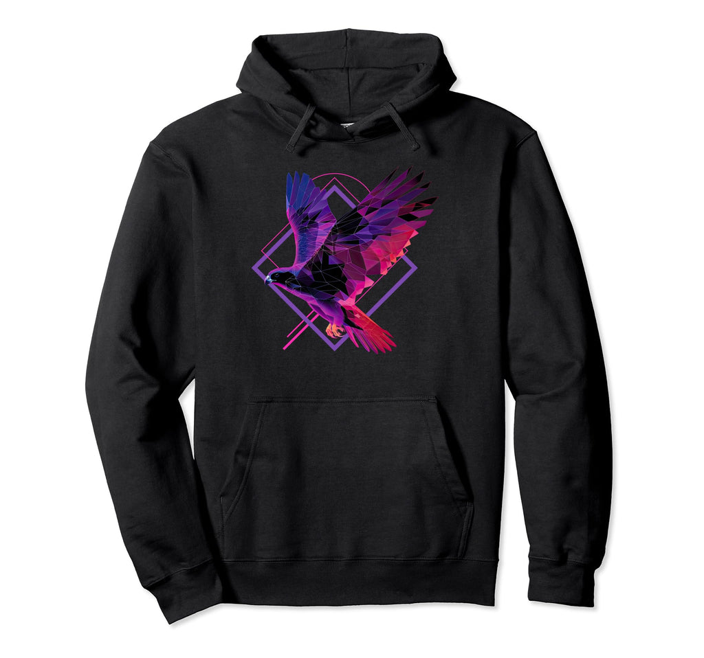 Geometric Falcon Vaporwave Aesthetic Hoodie - Custom Art Print Unisex - T-Shirt, Sweatshirt, Hoodie
