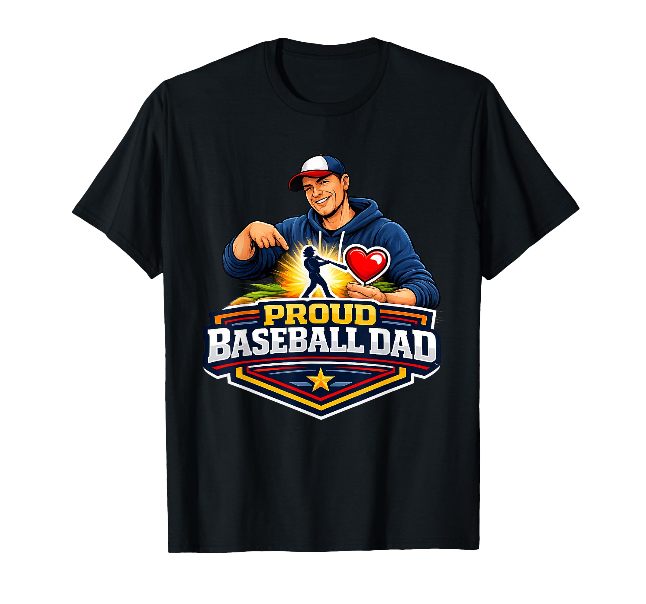 Proud Baseball Dad Game Day Support T-Shirt - Minimalist Print Unisex - T-Shirt, Sweatshirt, Hoodie