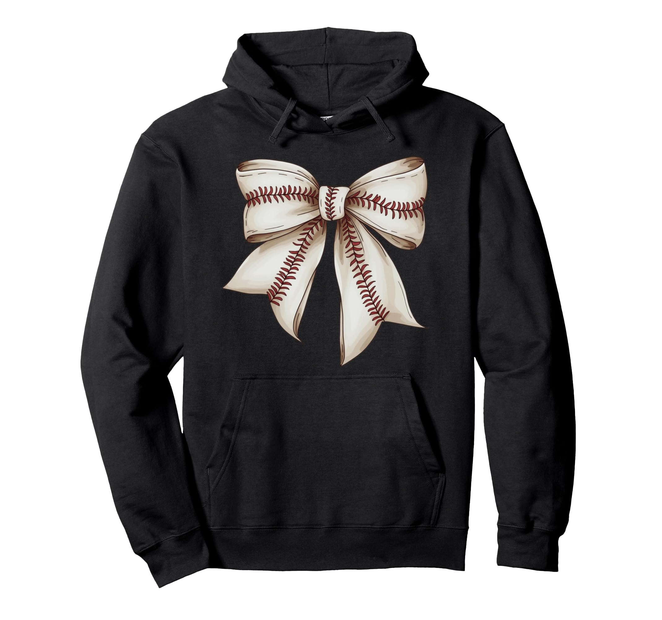 Coquette Baseball Bow Baseball Mom Hoodie - Fun Novelty Design for Adults - T-Shirt, Sweatshirt, Hoodie